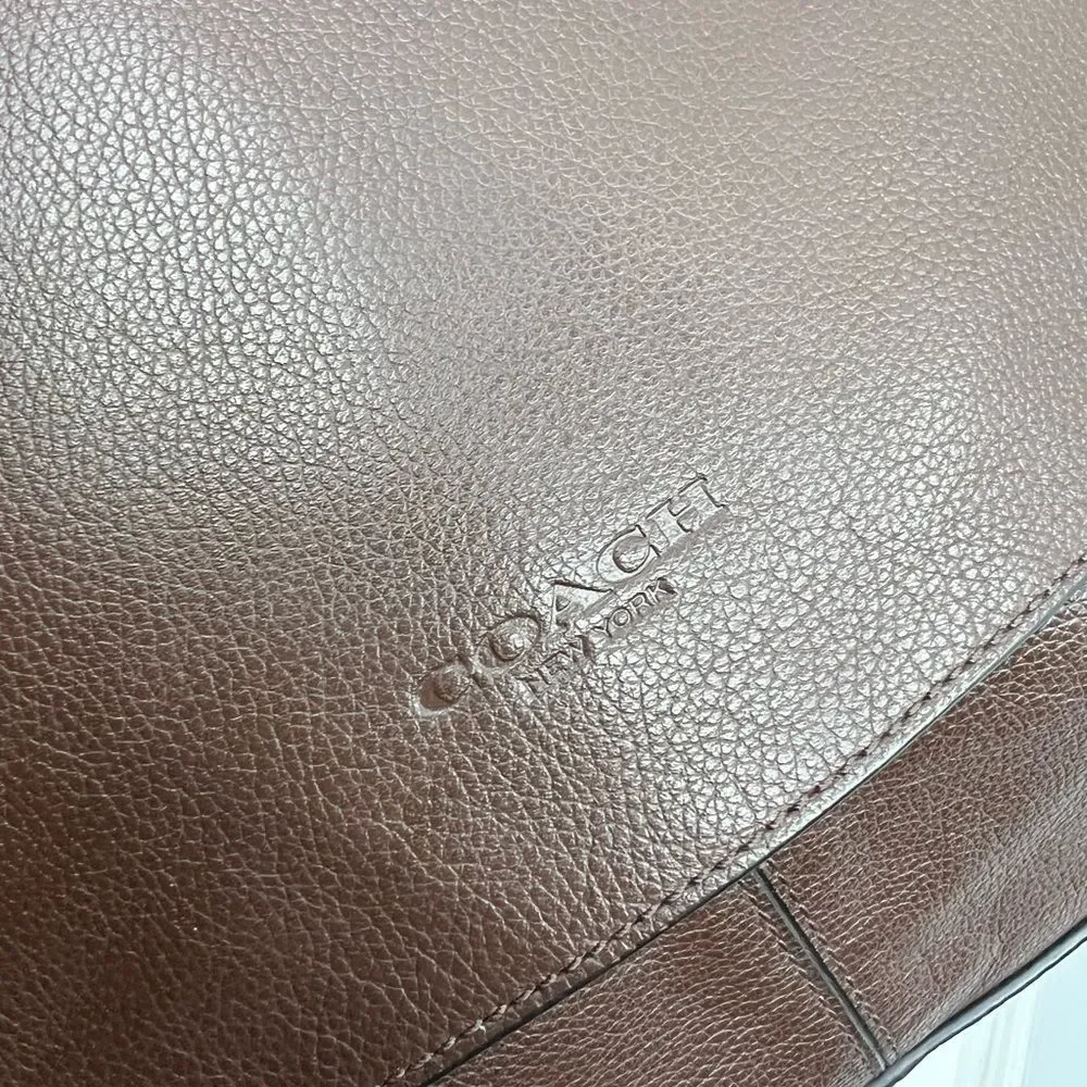 Coach Unisex Charles Brown Leather Crossbody Messenger Bag F72362